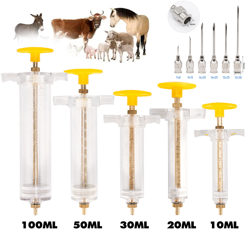 Chicken Nipple Drinker - 10/20/30/50/100ml Adjustable Dose Syringe Vaccine Injection