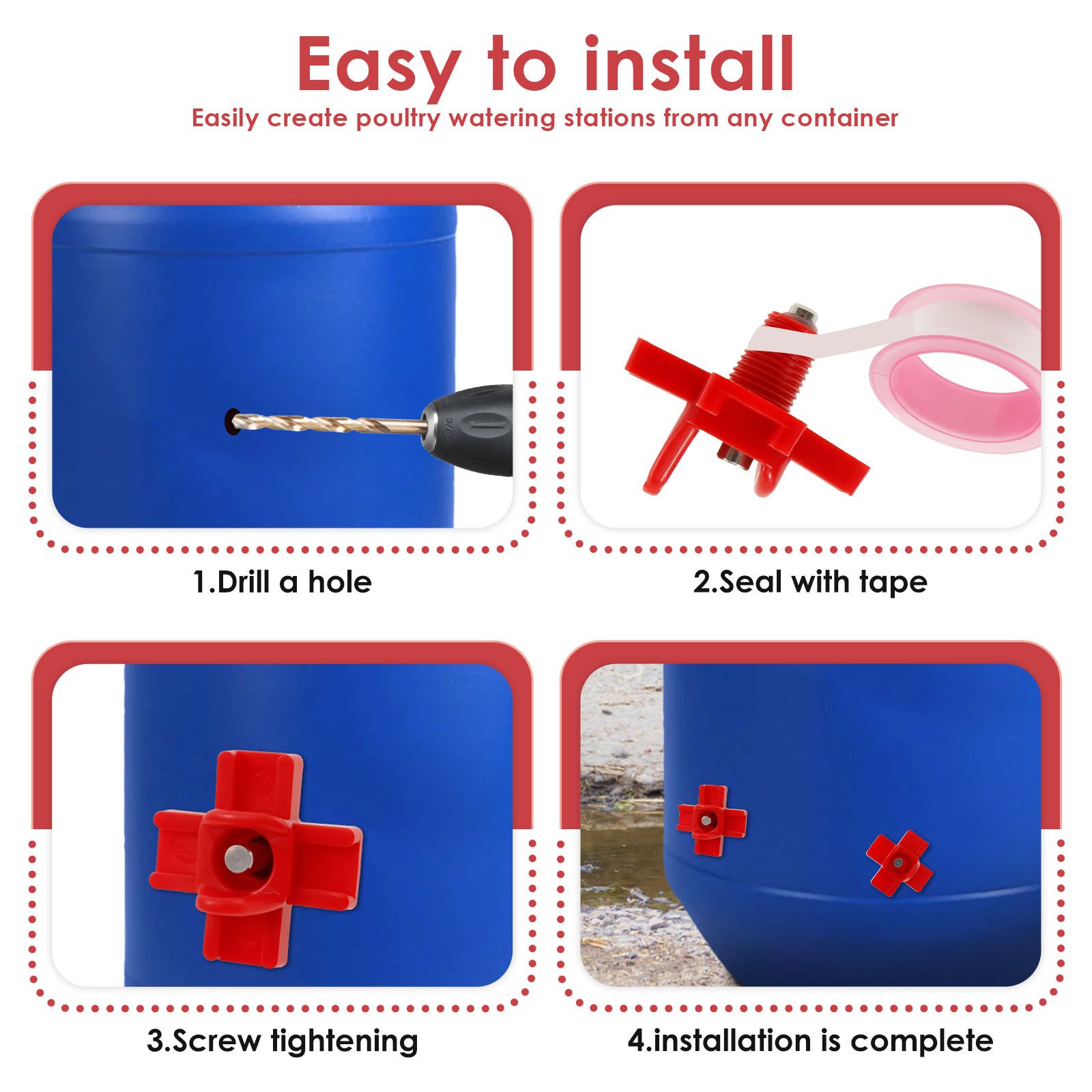 30Pcs Chicken Waterer Nipple D - Chicken Nipple Drinker 评论和价格