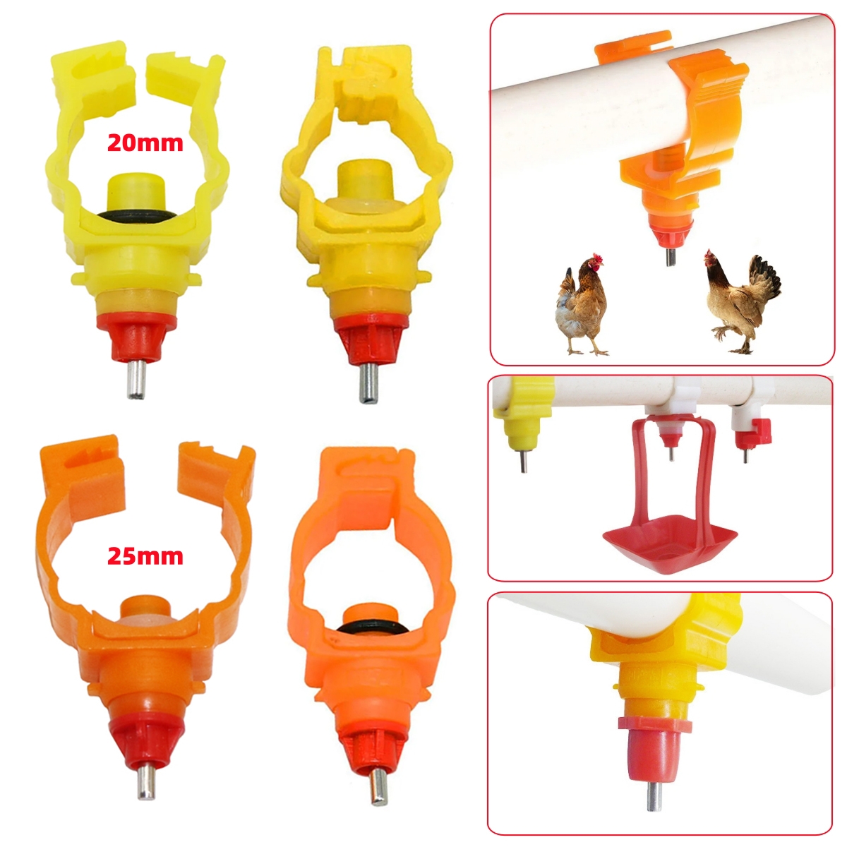 20mm 25mm Clamp-type Poultry N - Chicken Nipple Drinker 评论和价格